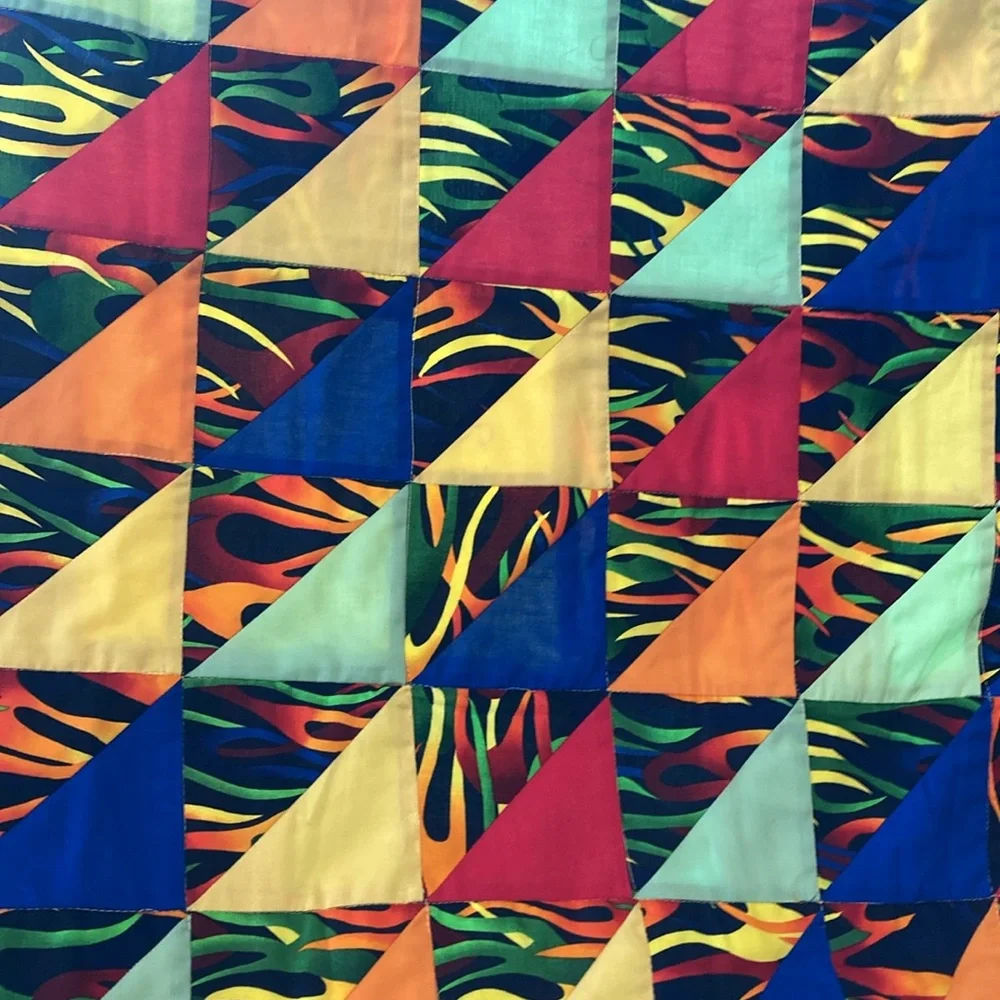 Handmade Flame Lap Quilt